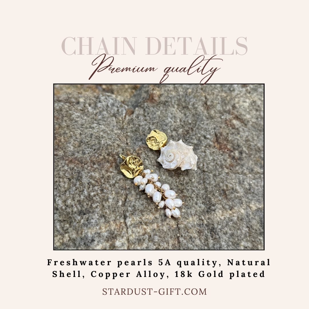 Asymmetrical Freshwater Pearl Earrings, Handmade Pearl Statement Earrings