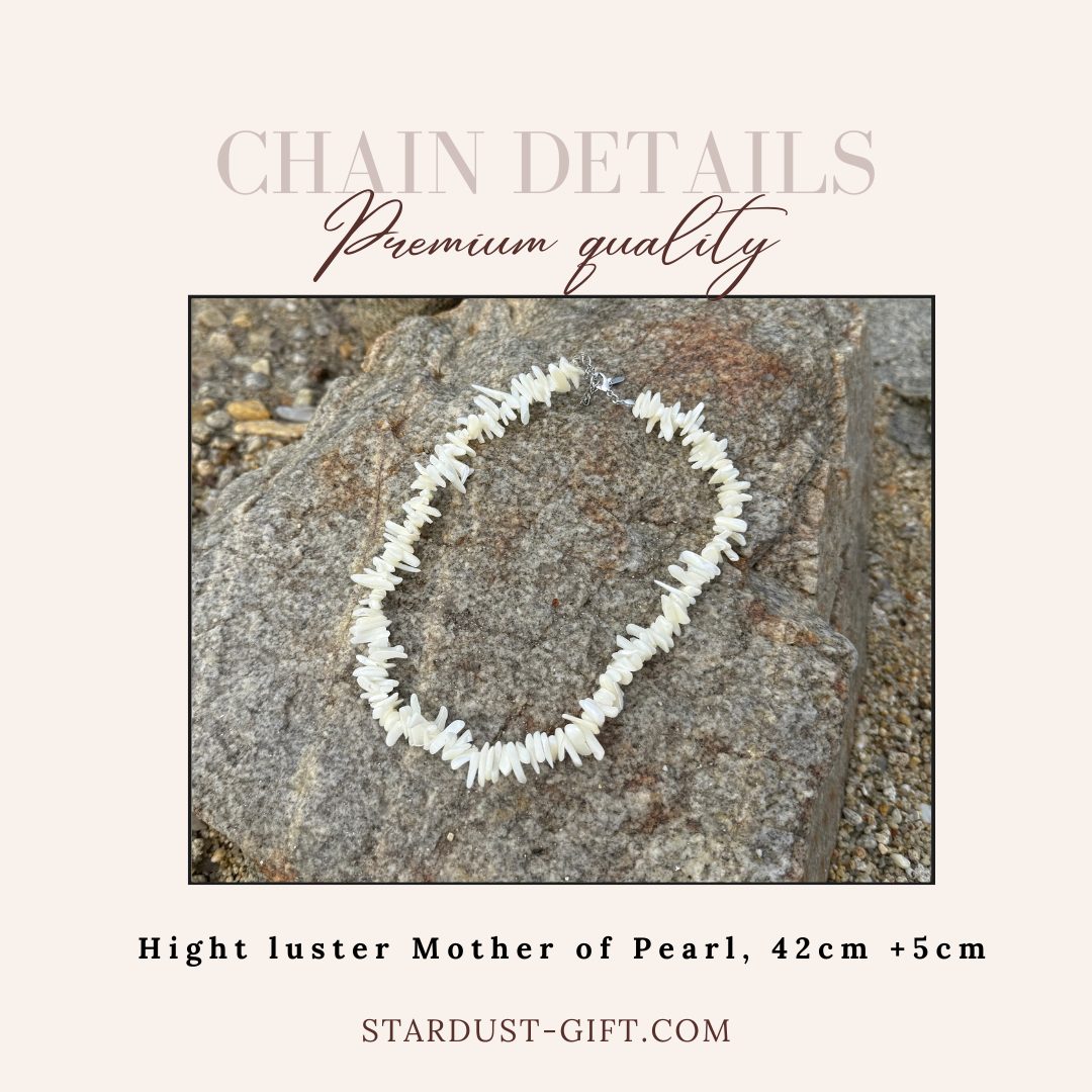 Mother of Pearl Choker Necklace, Natural Shell Choker