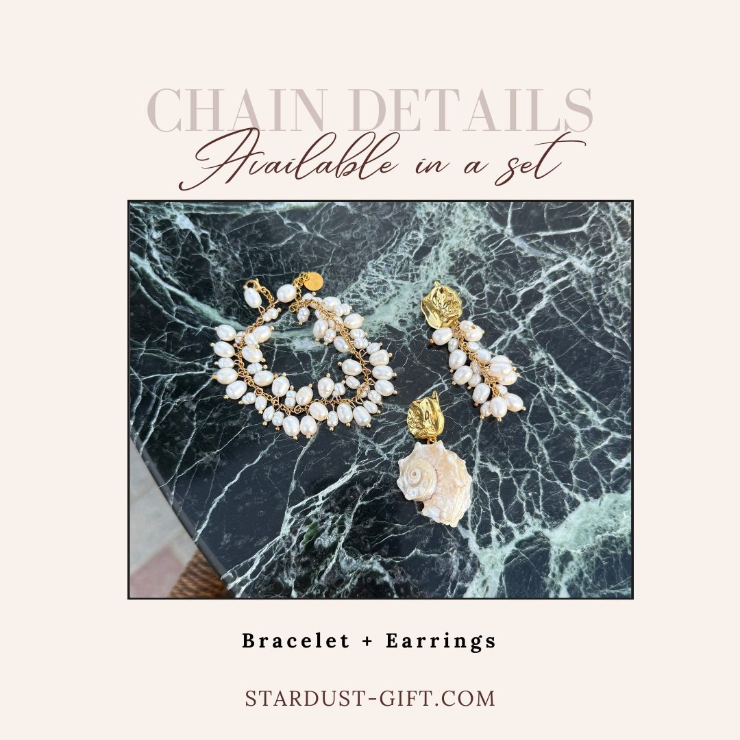 Natural Shell Pendant Necklace, Coastal Statement Necklace | 18K Gold Plated
