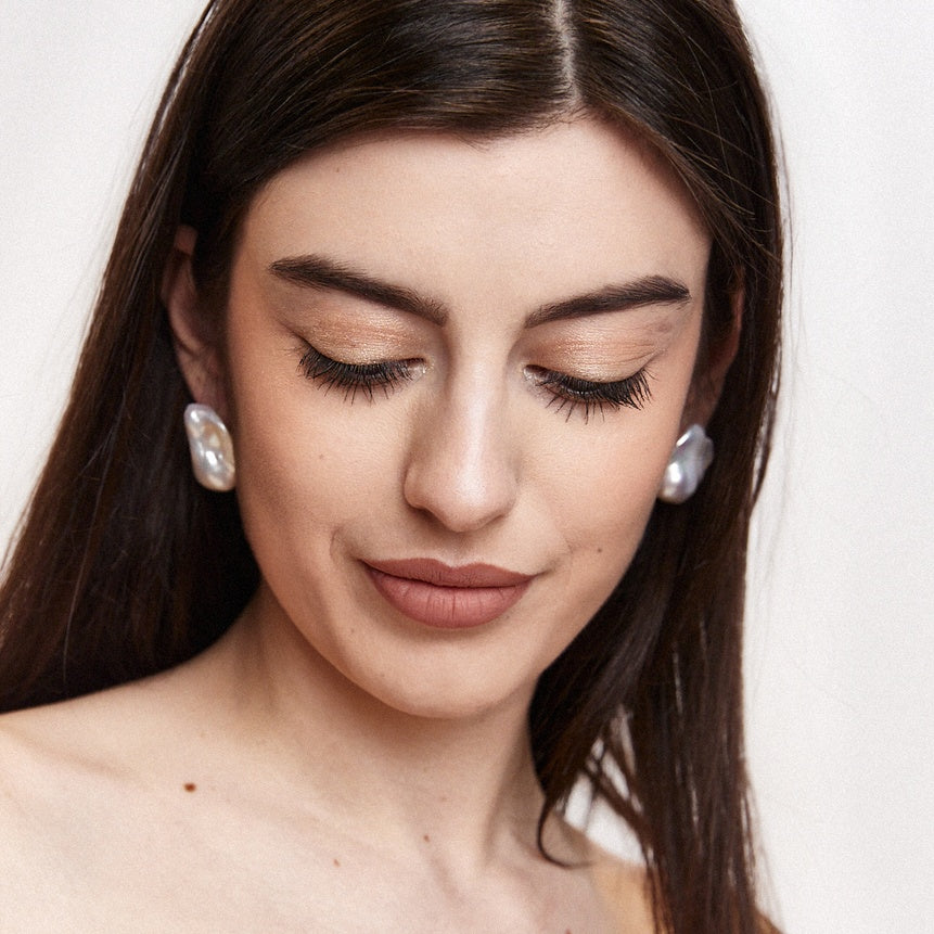 Large Baroque Pearl stud earrings 18k gold plated pins
