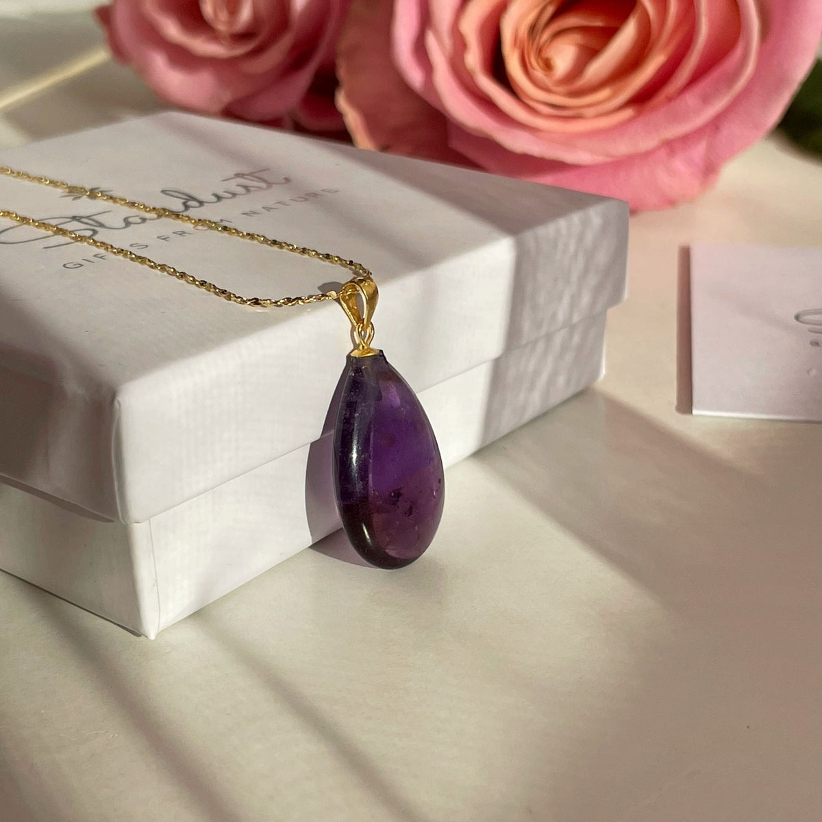 Amethyst Drop Pendant 1.5x2.5cm