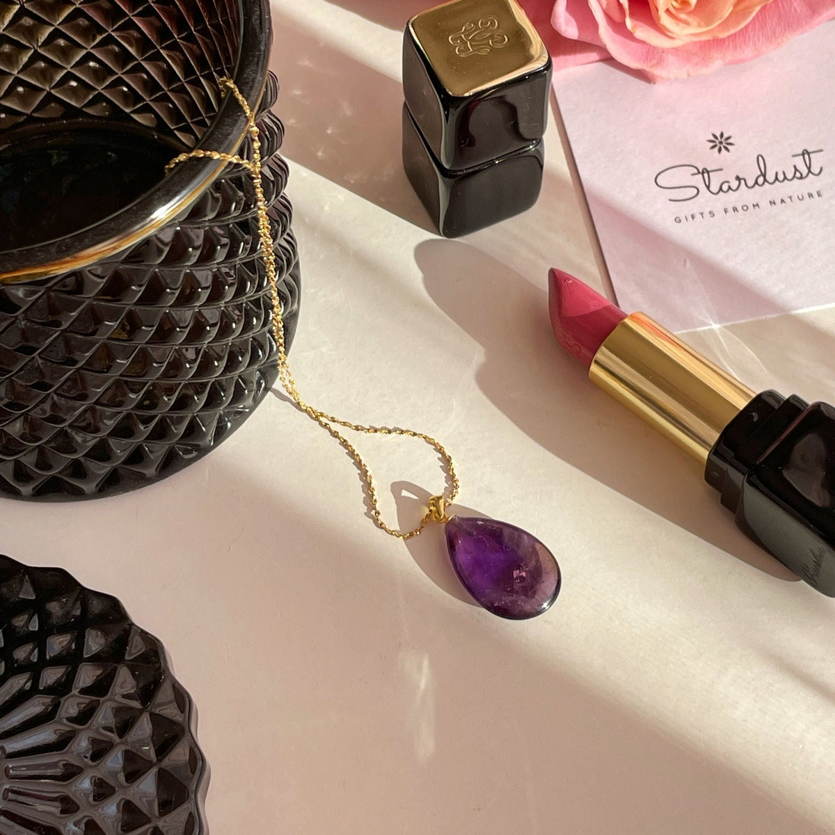 Amethyst Drop Pendant 1.5x2.5cm