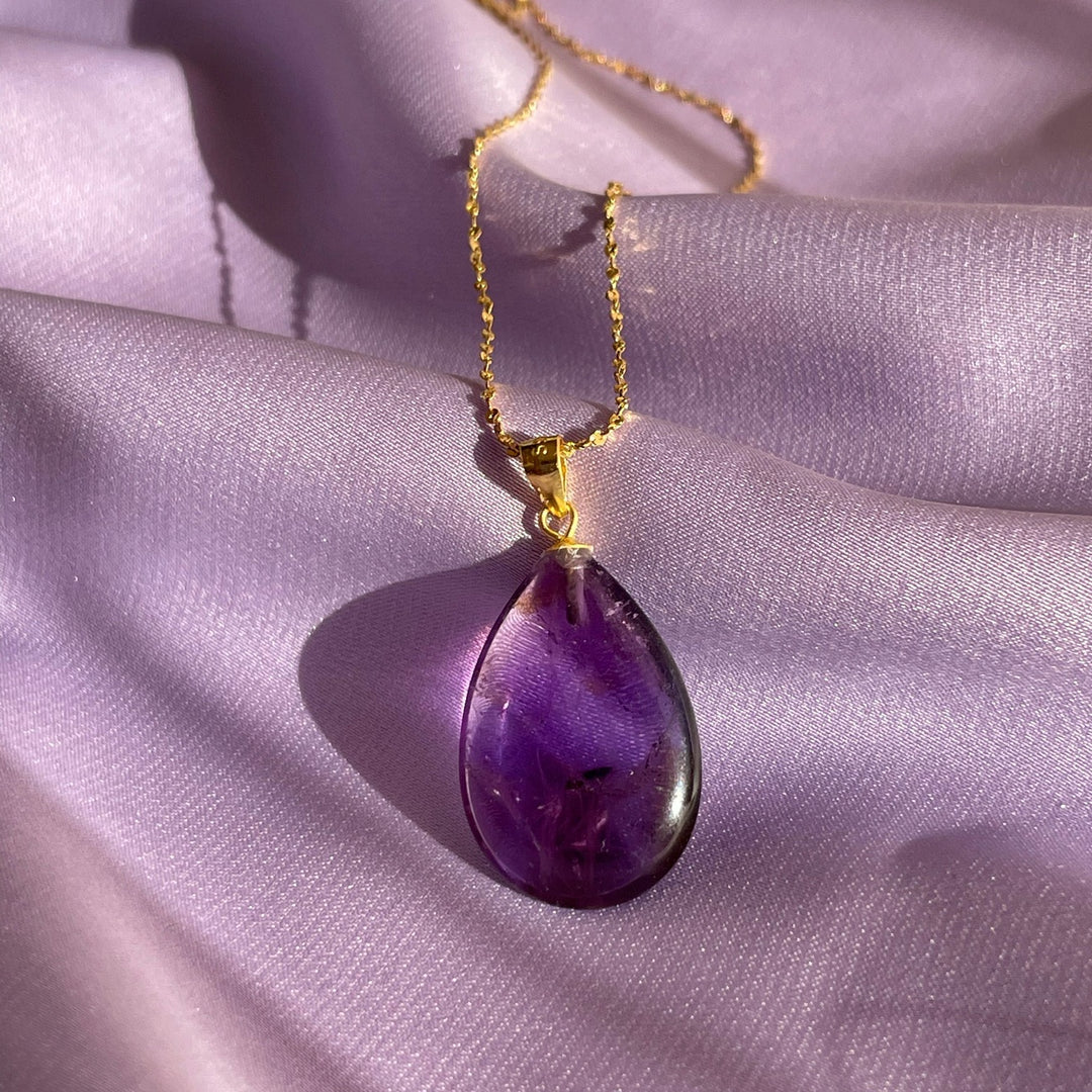 Amethyst Drop Pendant 1.5x2.5cm