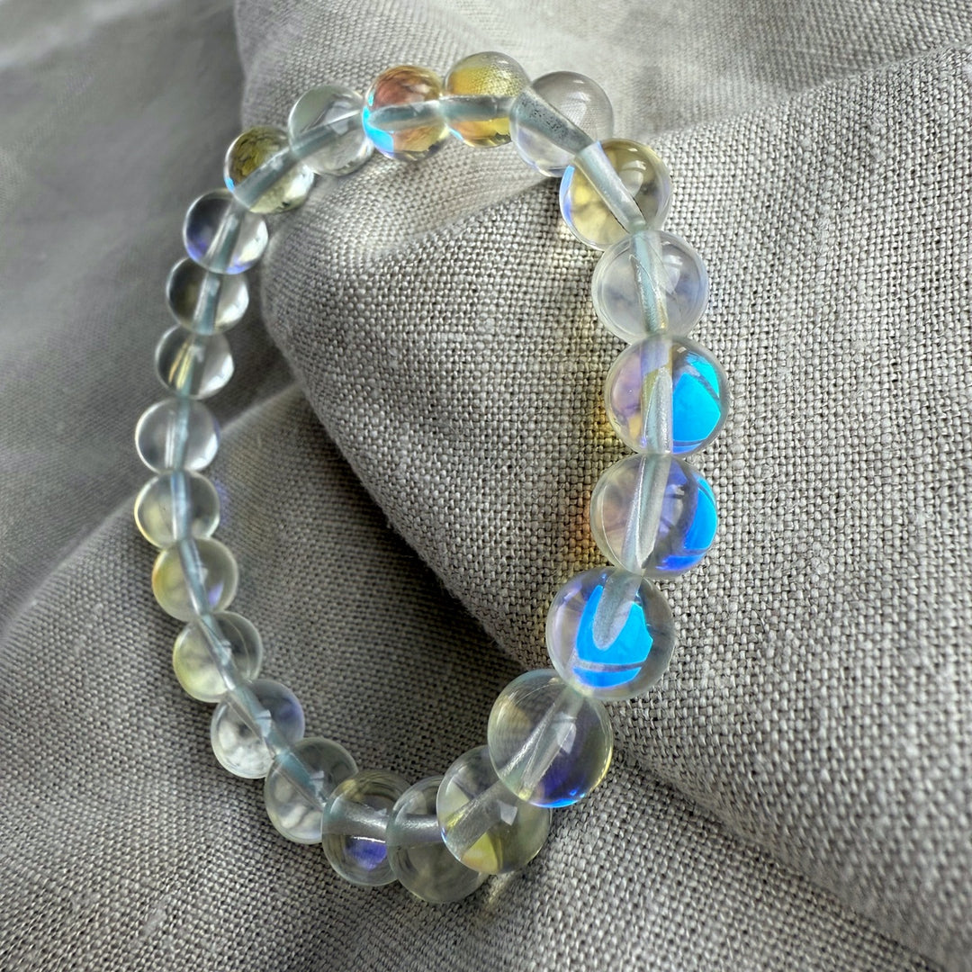 Glossy Aqua Aura Quartz bracelet 8mm