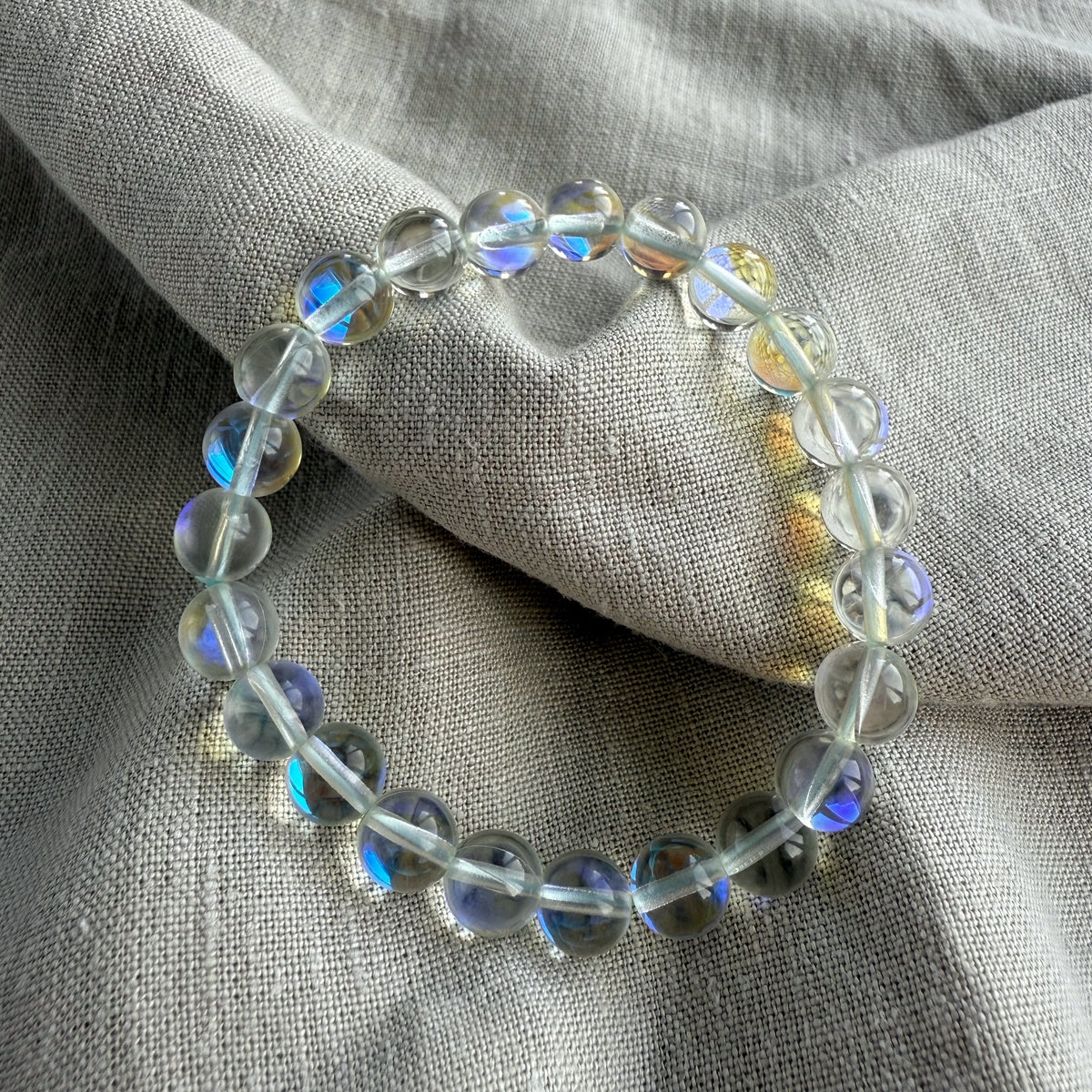 Glossy Aqua Aura Quartz bracelet 8mm