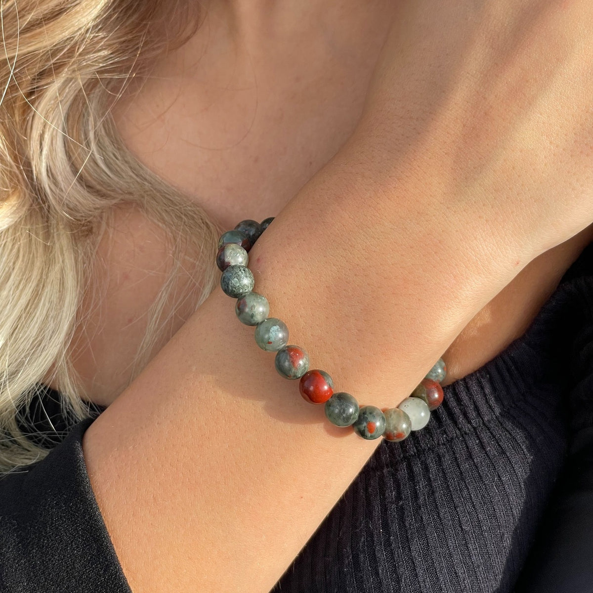 Natural Bloodstone Bracelet 8mm | Courage & Protection
