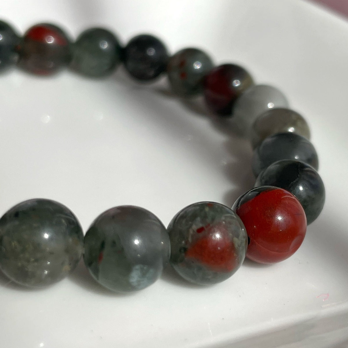 Natural Bloodstone Bracelet 8mm | Courage & Protection