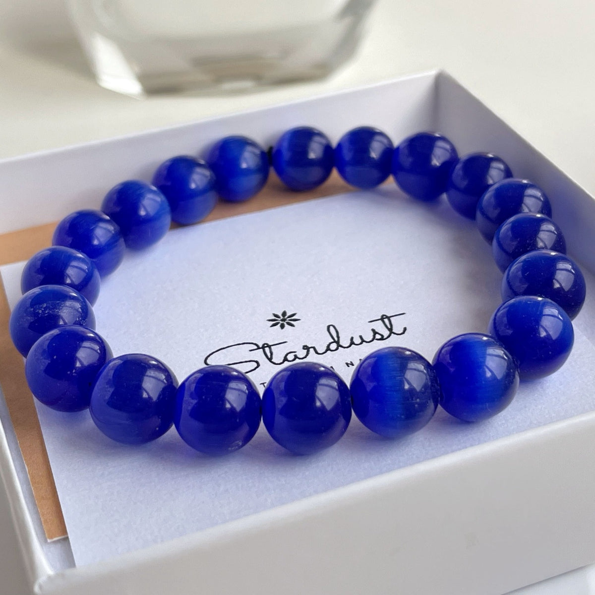 Blue Cat’s Eye Bracelet | Luminous Blue Beads
