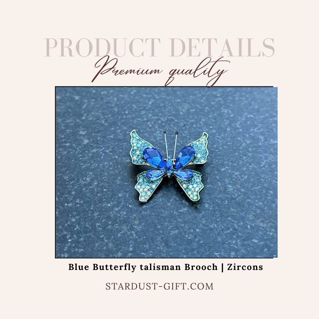 Blue Crystal Glamorous Butterfly Brooch