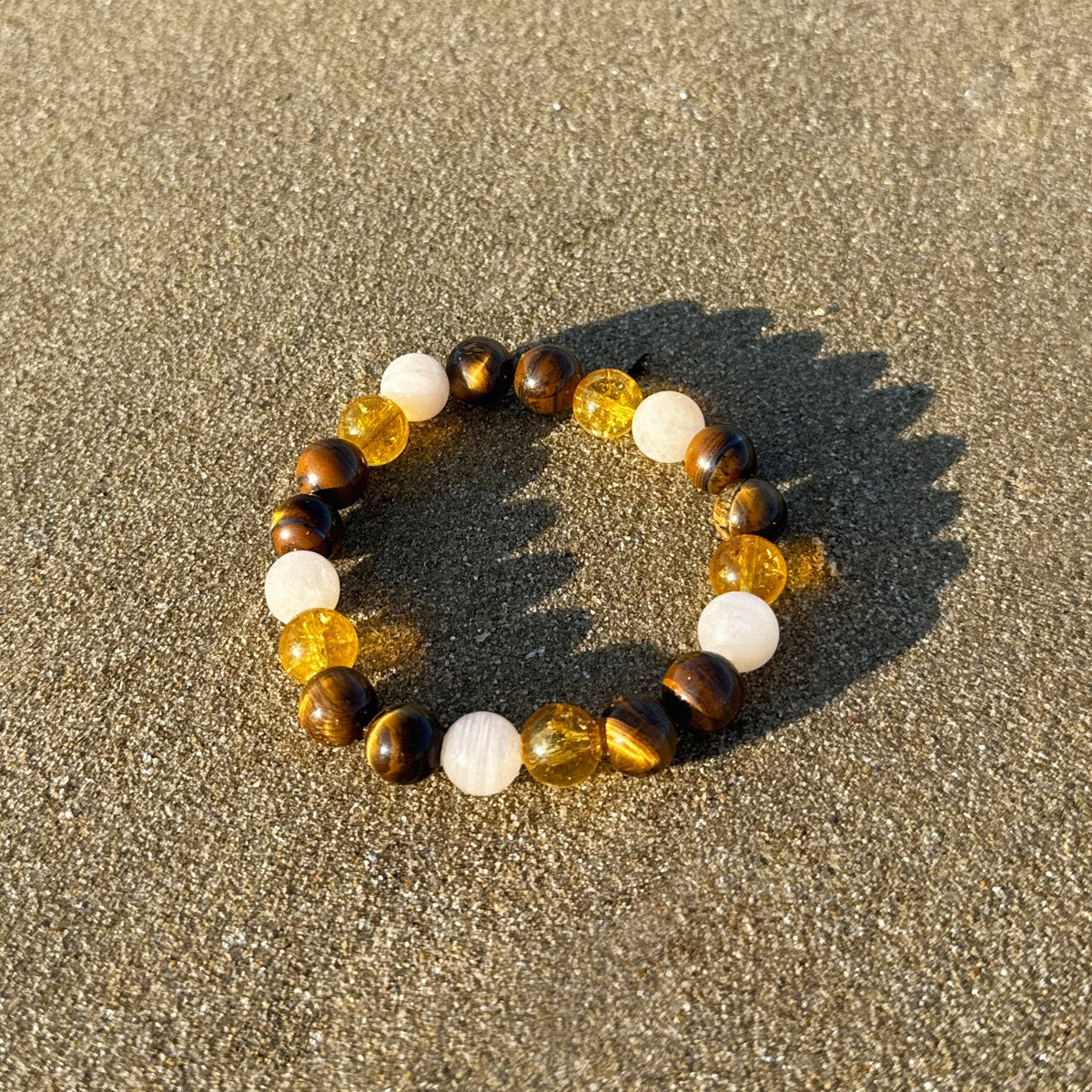 Citrine Moonstone Tiger Eye Bracelet