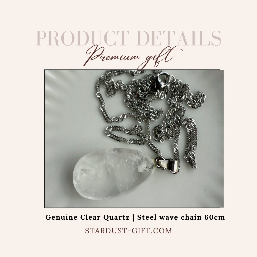 Clear Quartz Drop Pendant 1.5x2.5cm