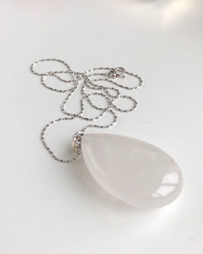 "Clarity" Gemstone Drop-Shaped Clear Quartz Pendant