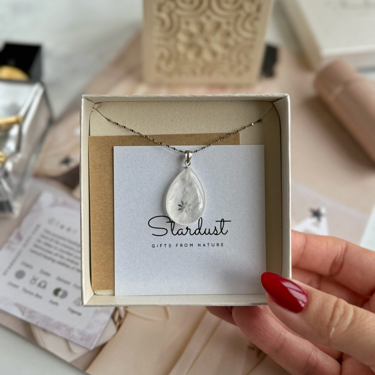 Clear Quartz Drop Pendant 1.5x2.5cm