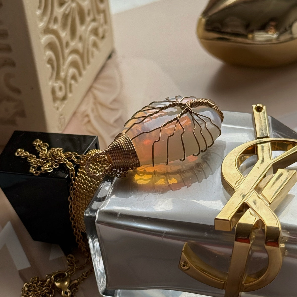 Opalite Tree of Life Necklace | 18K Gold Plated