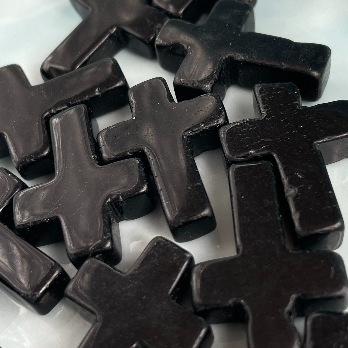 Natural Black Obsidian Cross Pendant Necklace | Hand-Carved Gemstone Jewelry