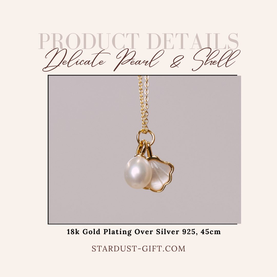 Elegant Island Shell necklace 18k gold plated