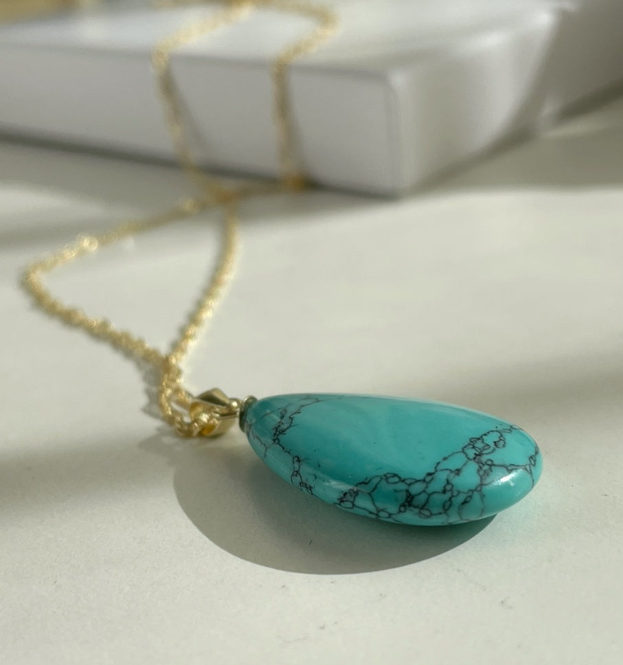 Turquoise Drop Pendant 1.5x2.5cm