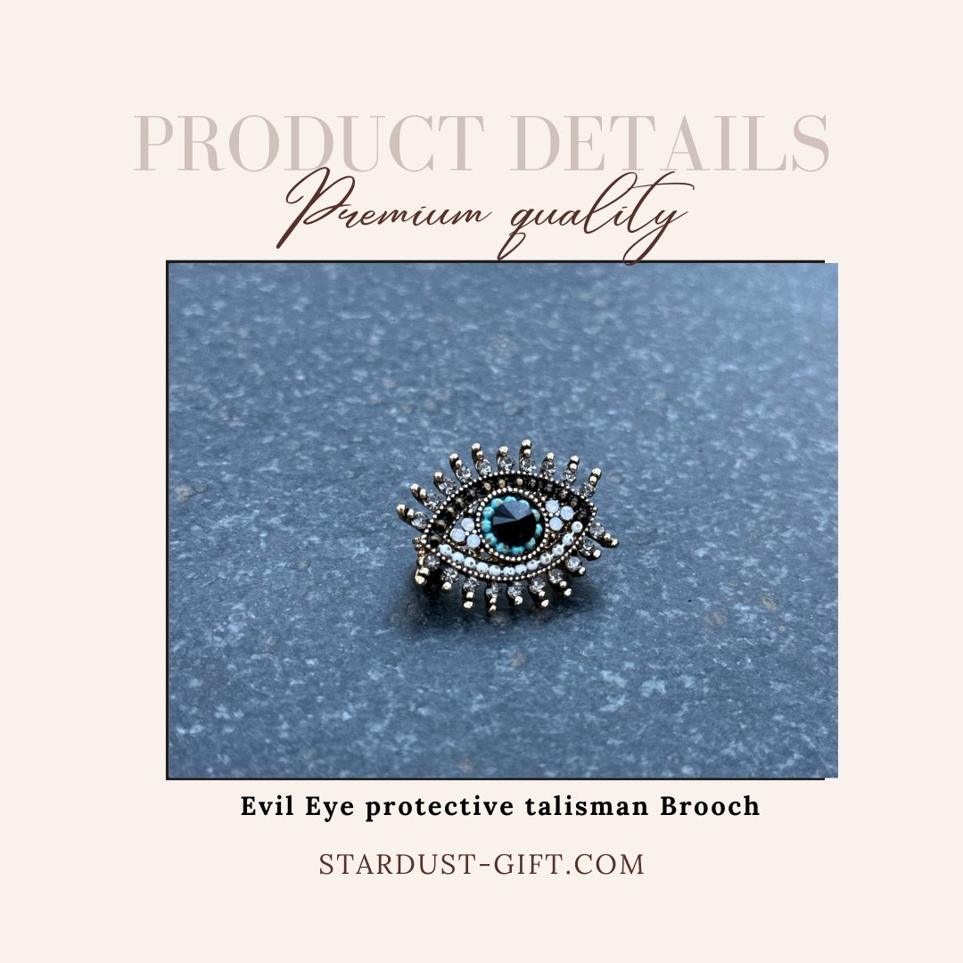 Evil Eye Brooch with Zircons