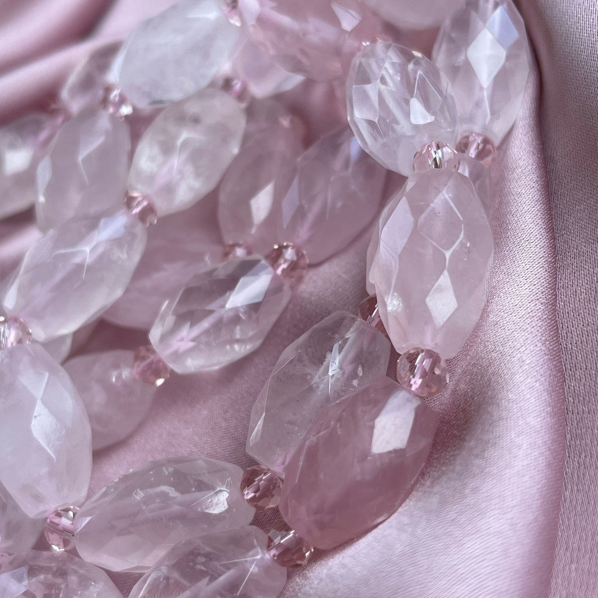 Large faced Rose Quartz bracelet