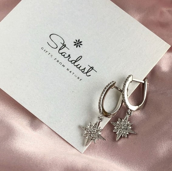 Small Gold Star charm Hoops