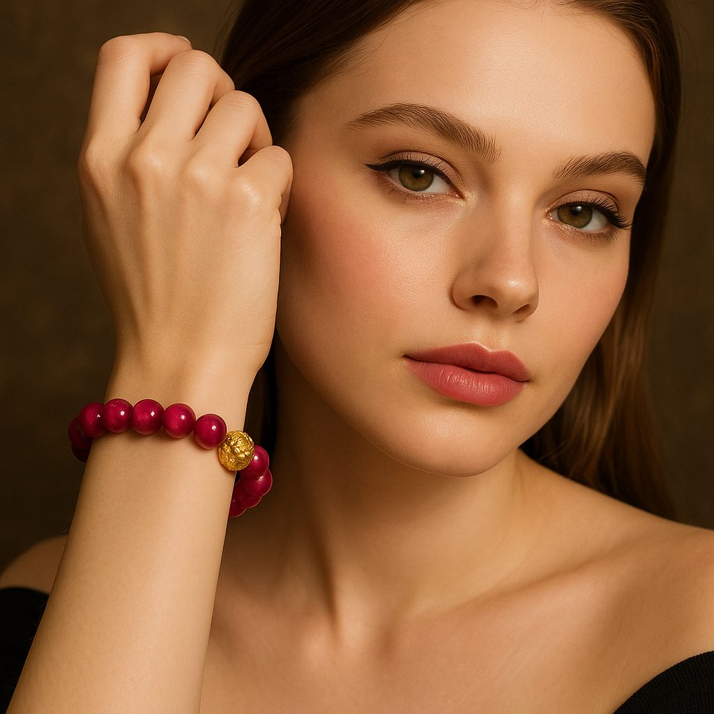 Luxury Tiger eye womens bracelet gold lion