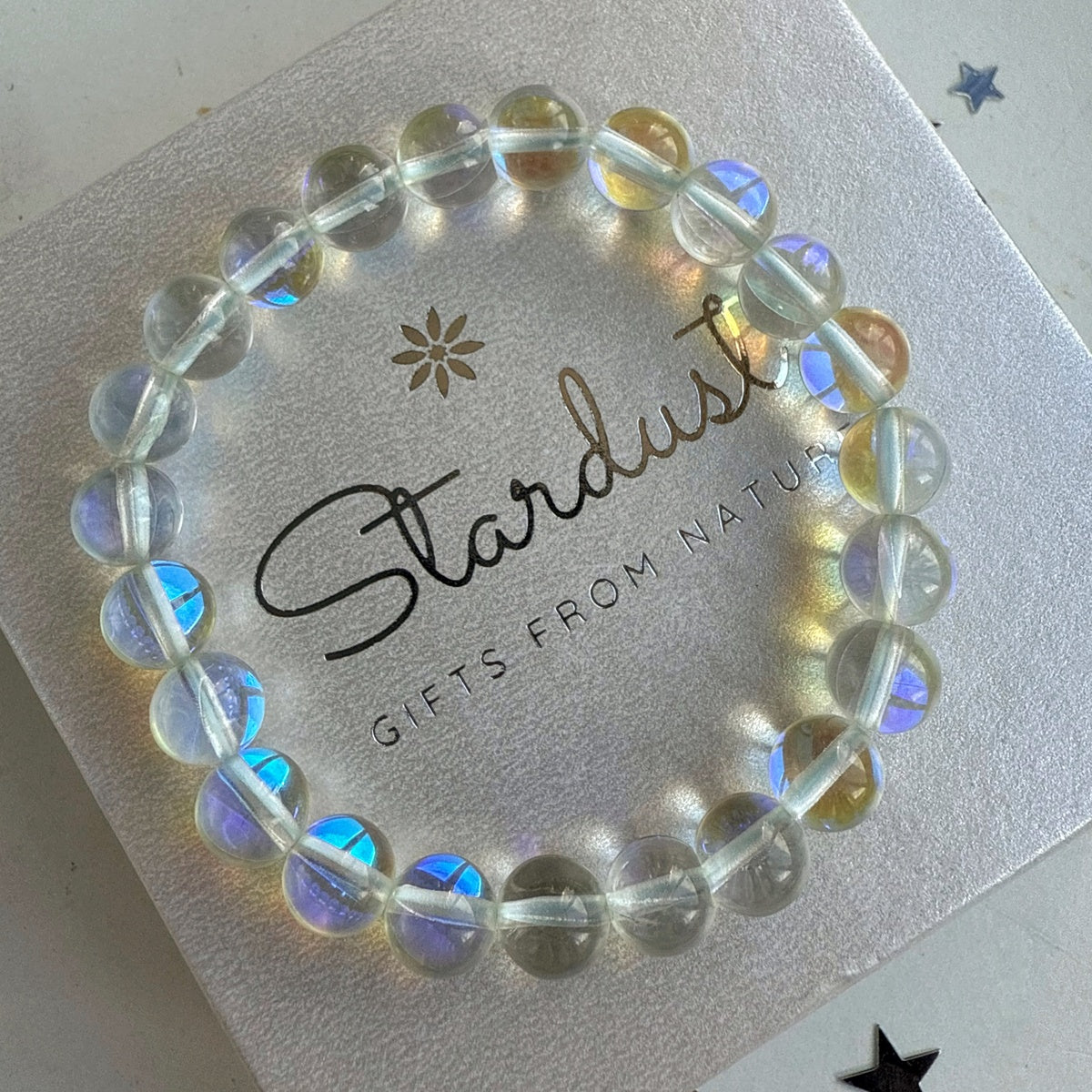 Glossy Aqua Aura Quartz bracelet 8mm