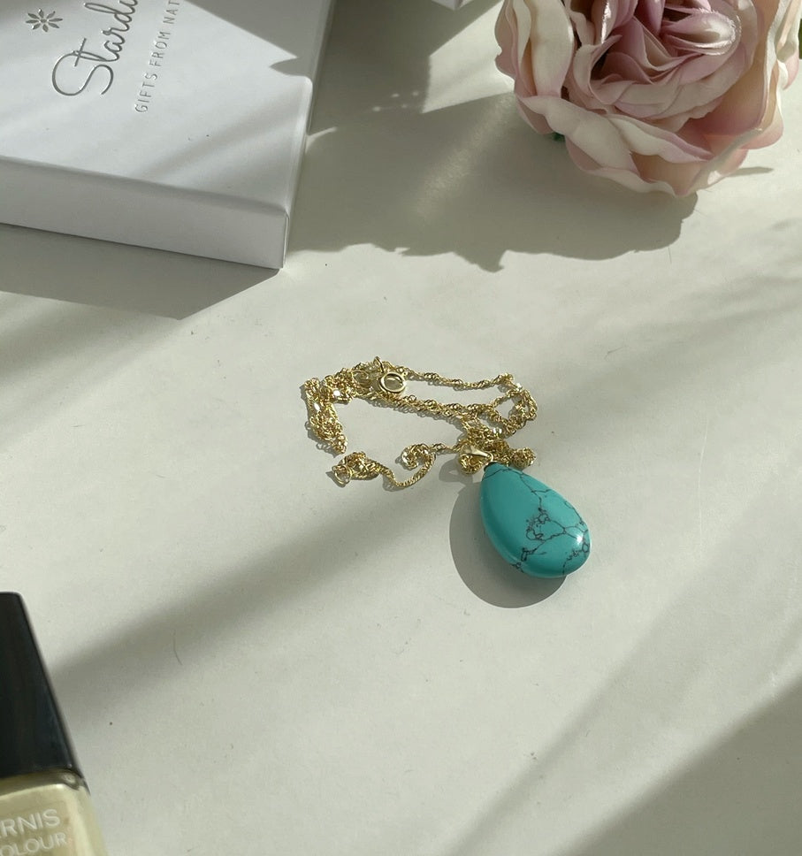 Turquoise Drop Pendant 1.5x2.5cm