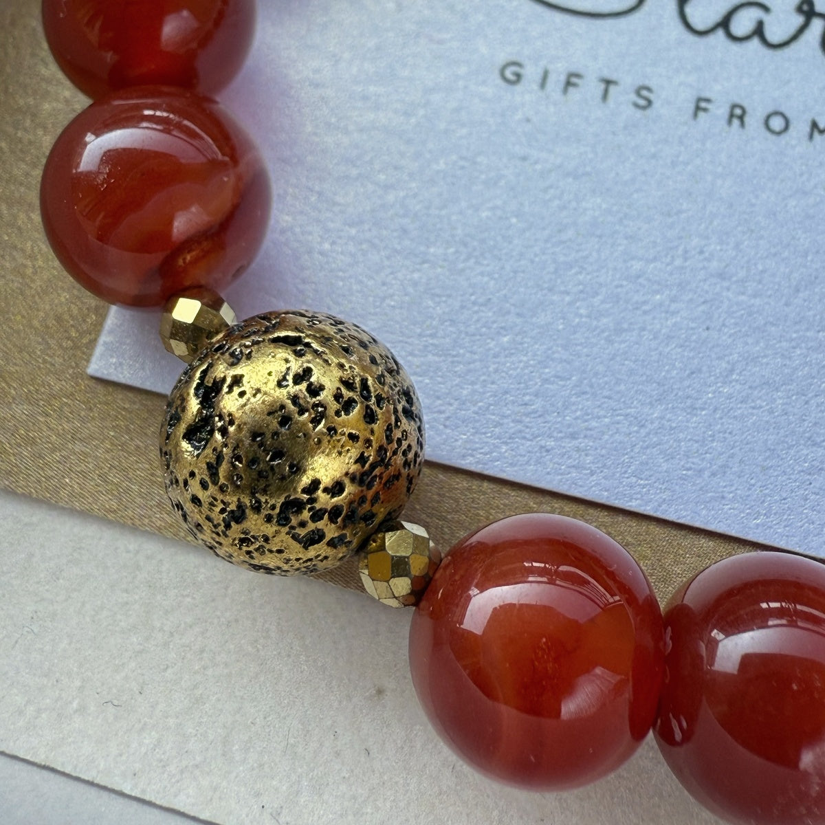 RADIANCE Carnelian Bracelet | Natural Orange Gemstone & Gold Hematite