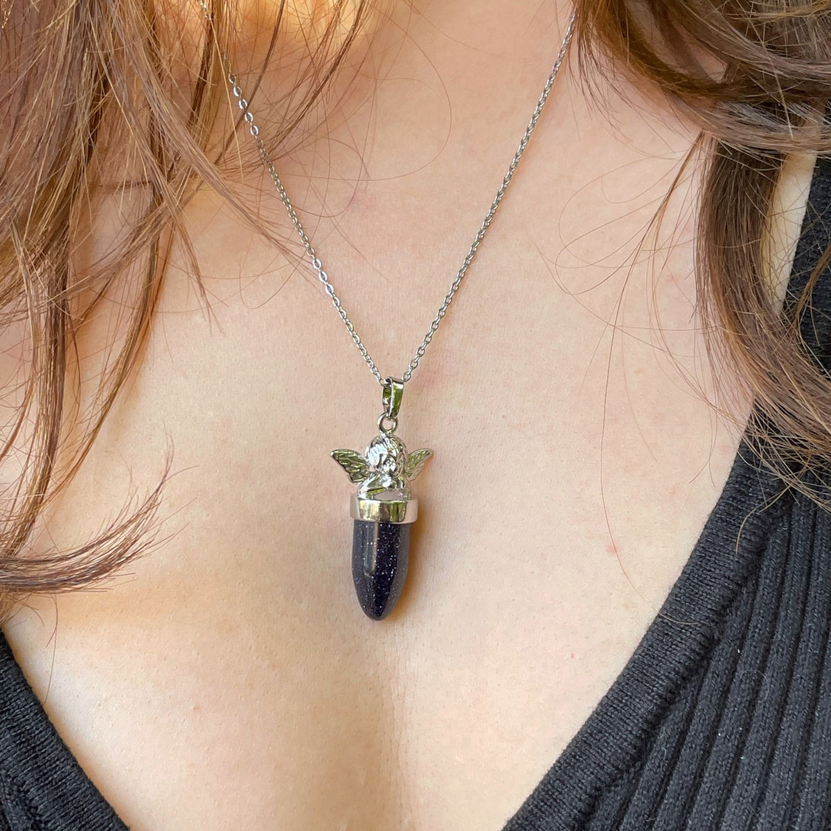 Gemstone Angel Pendant