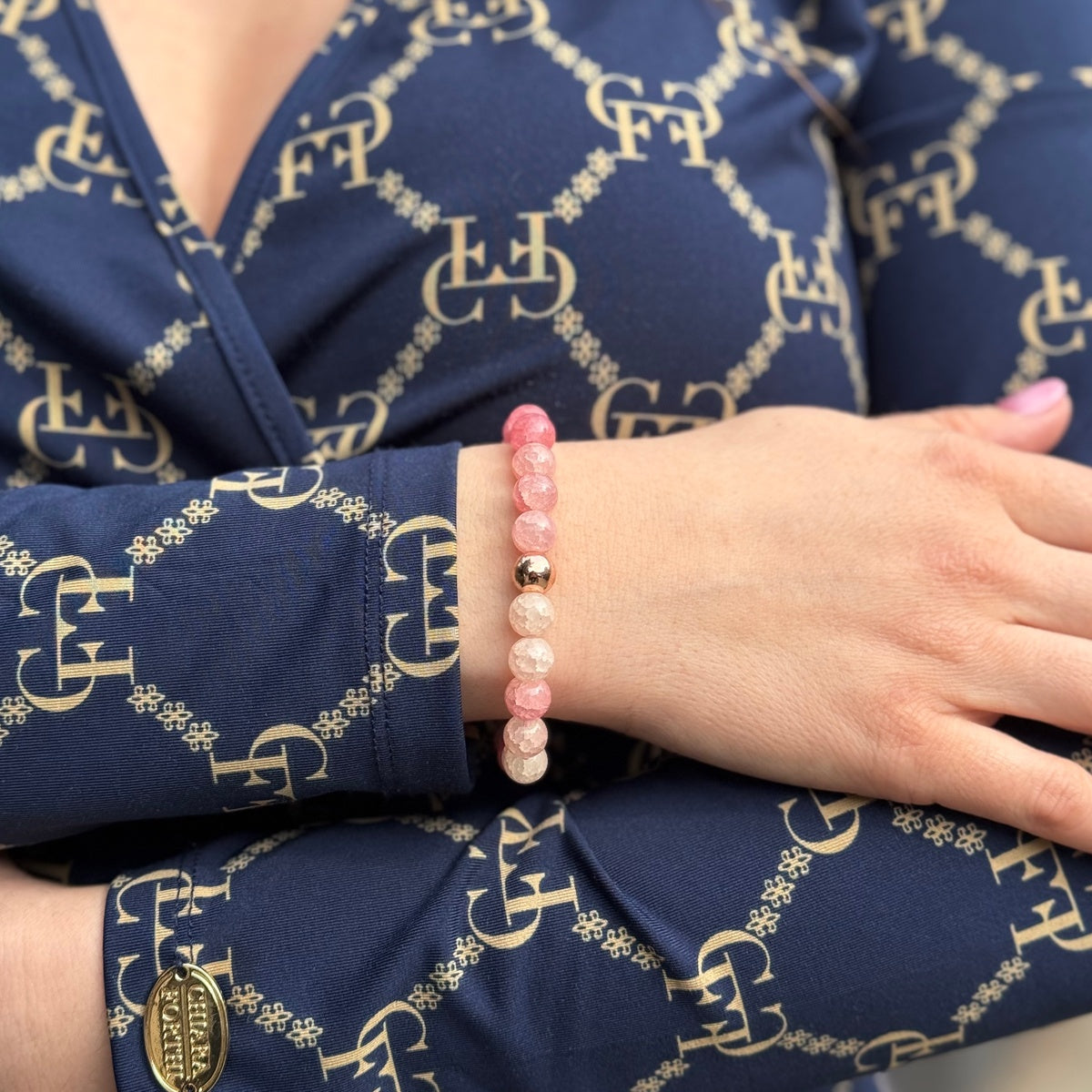 Strawberry Quartz Bracelet | Delicate Pink Gemstone & Rose Gold