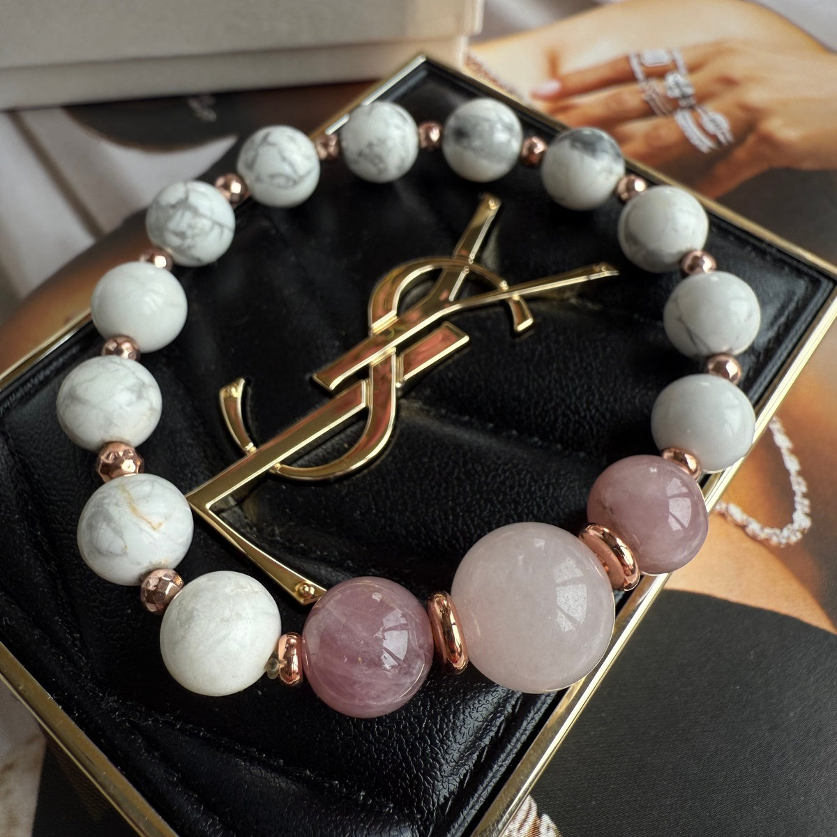 Natural Gemstone Howlite Bracelet