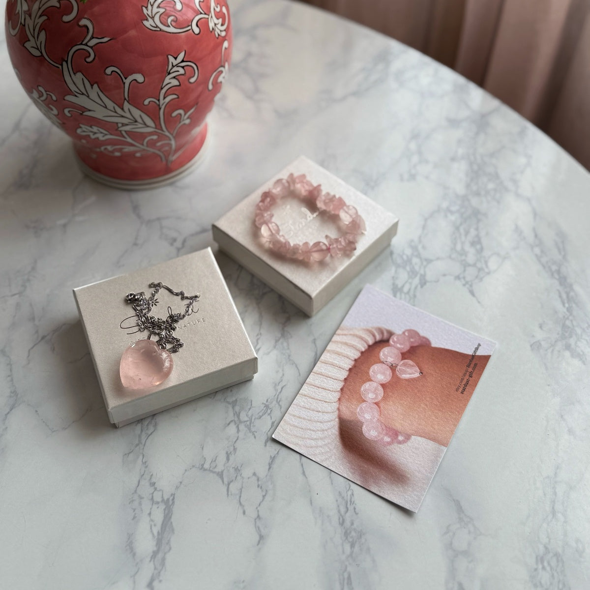 Madagascar Rose Quartz Bracelet | Deep Pink Crystal Chips