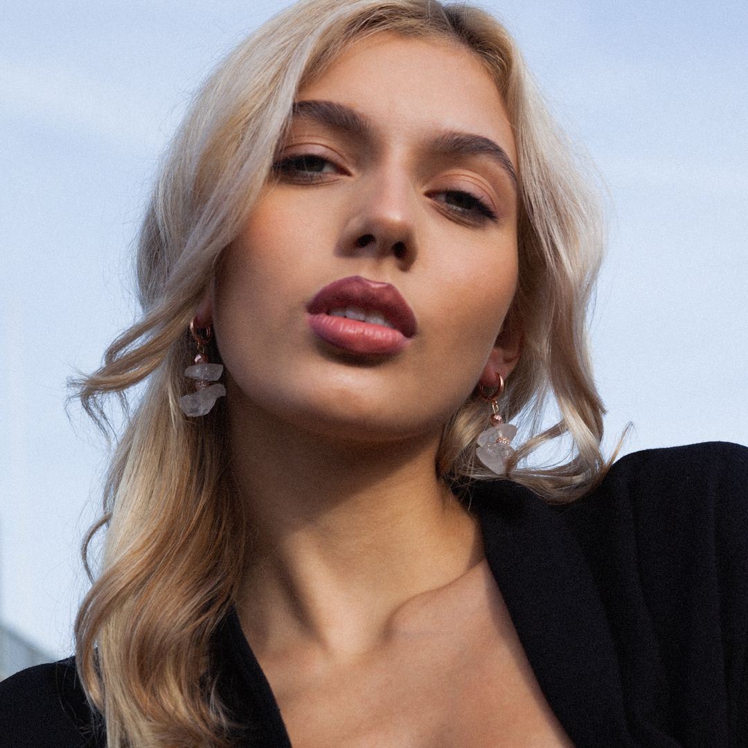 Raw Clear Crystal earrings