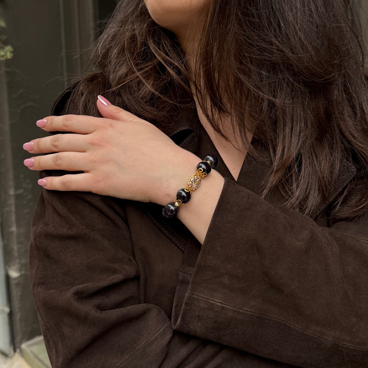 Luxury Amethyst Bracelet | Gold Filigree & Austrian Zircon Accents
