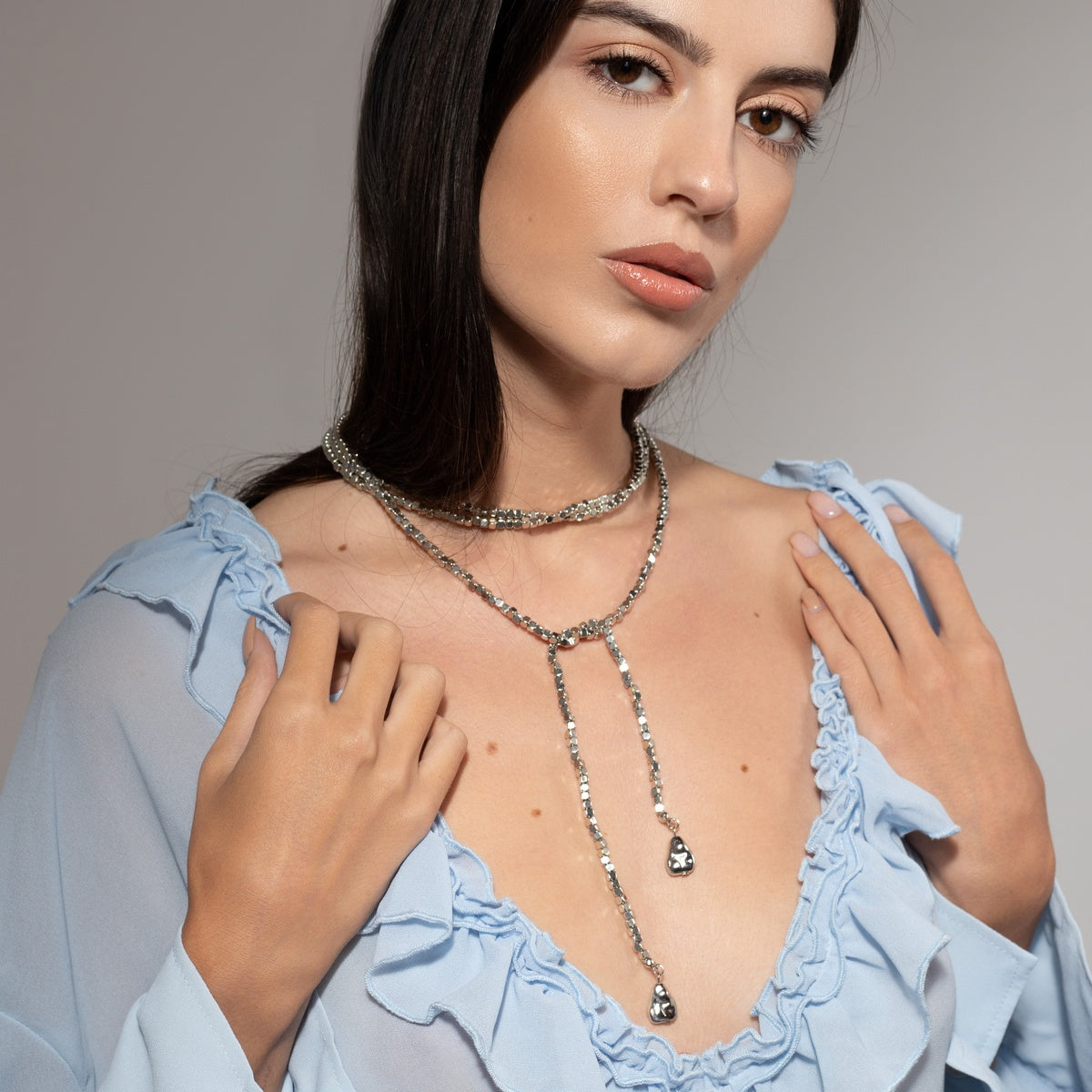 Boho Silver Multi Wrap Necklace