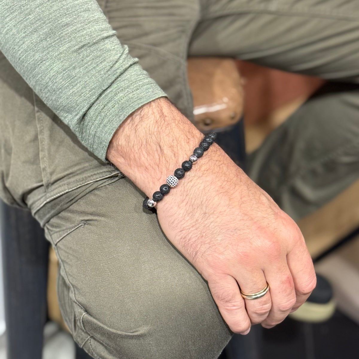 Premium Lava Stone Bracelet for Him