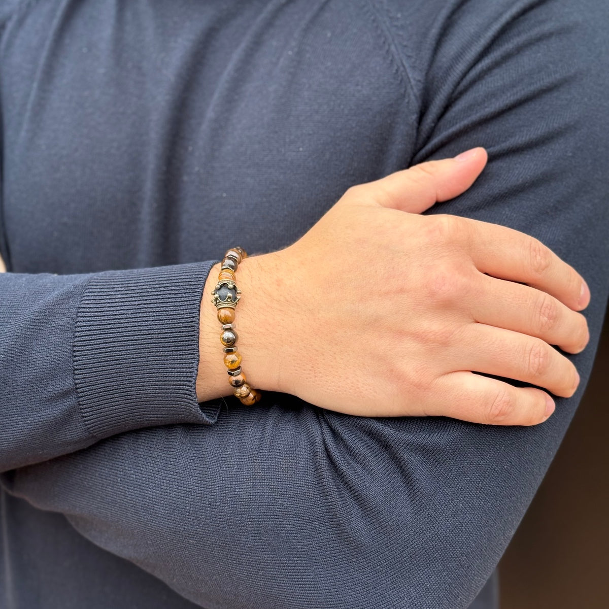 MAJESTY | Men’s Tiger Eye & Black Onyx Bracelet