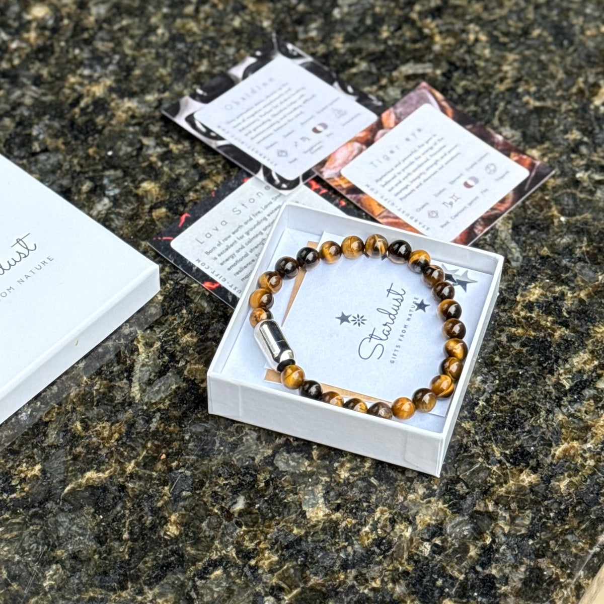 Men’s Tiger Eye Bracelet | Natural Gemstones & Magnetic Clasp