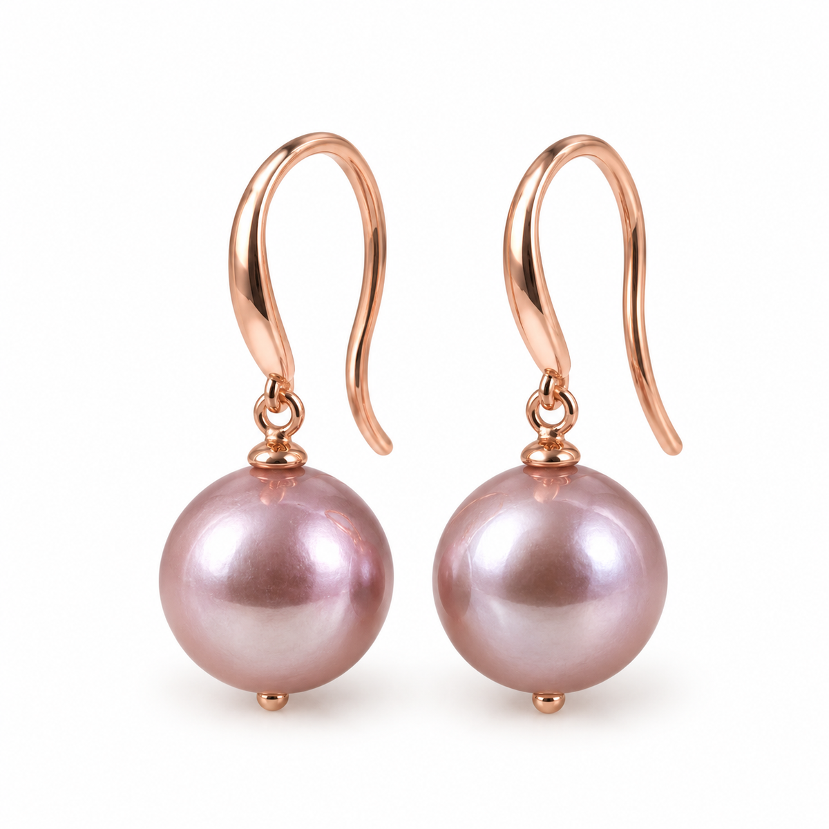 Feminine Harmony Pink Pearl Earrings | Rose Gold Sterling Silver 925