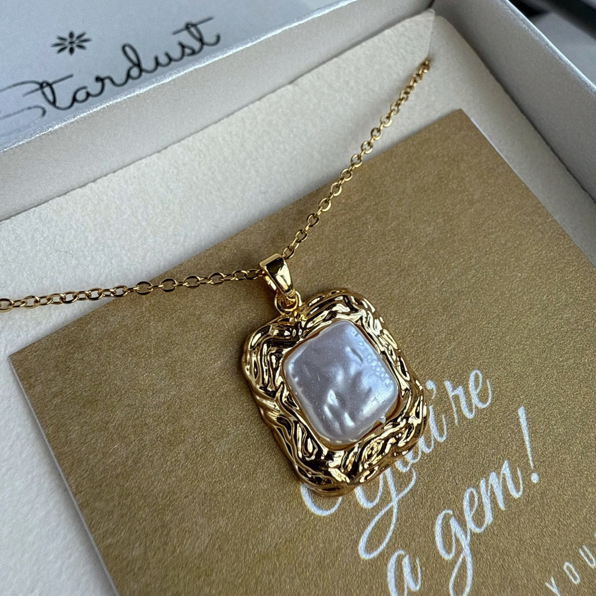 Premium Baroque-Style Pearl Pendant | 18K Gold-Plated Sterling Silver