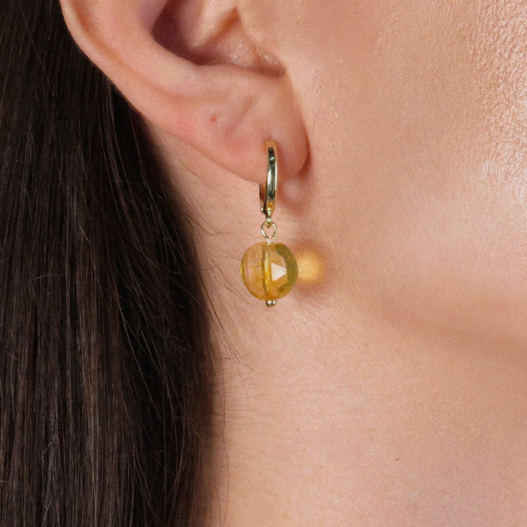 Natural Citrine Faceted Earrings