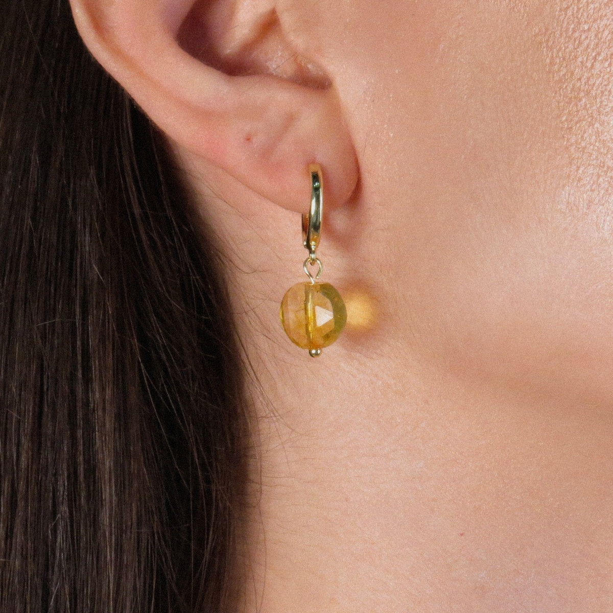 Natural Citrine Faceted Earrings