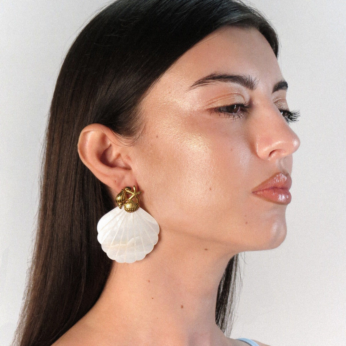 Natural Shell Statement Earrings