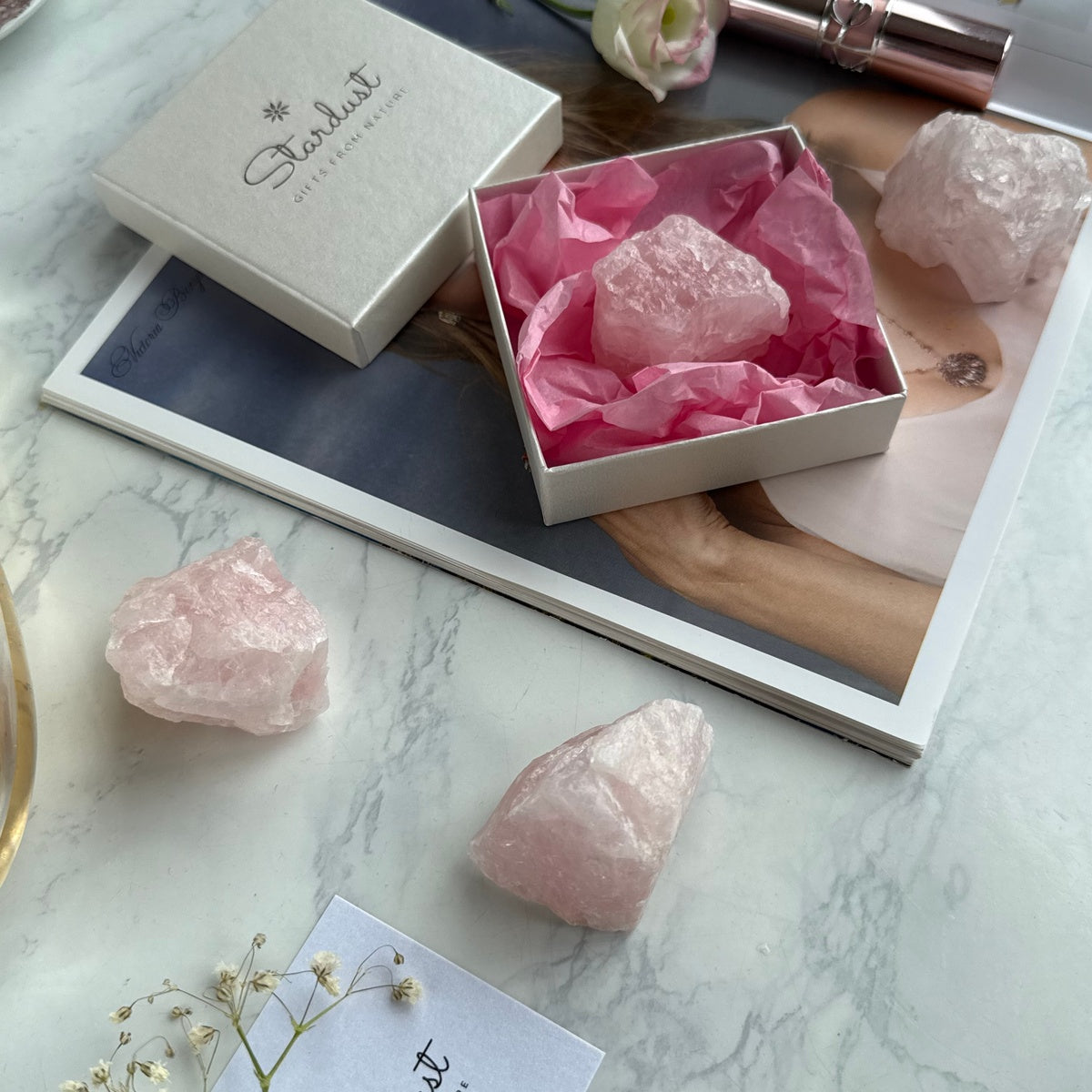 Raw Rose Quartz Crystal | Natural Rough Rose Quartz Stone | Healing Crystal Gift | Pink Crystal for Love & Self Care | Gift Ready Gemstone