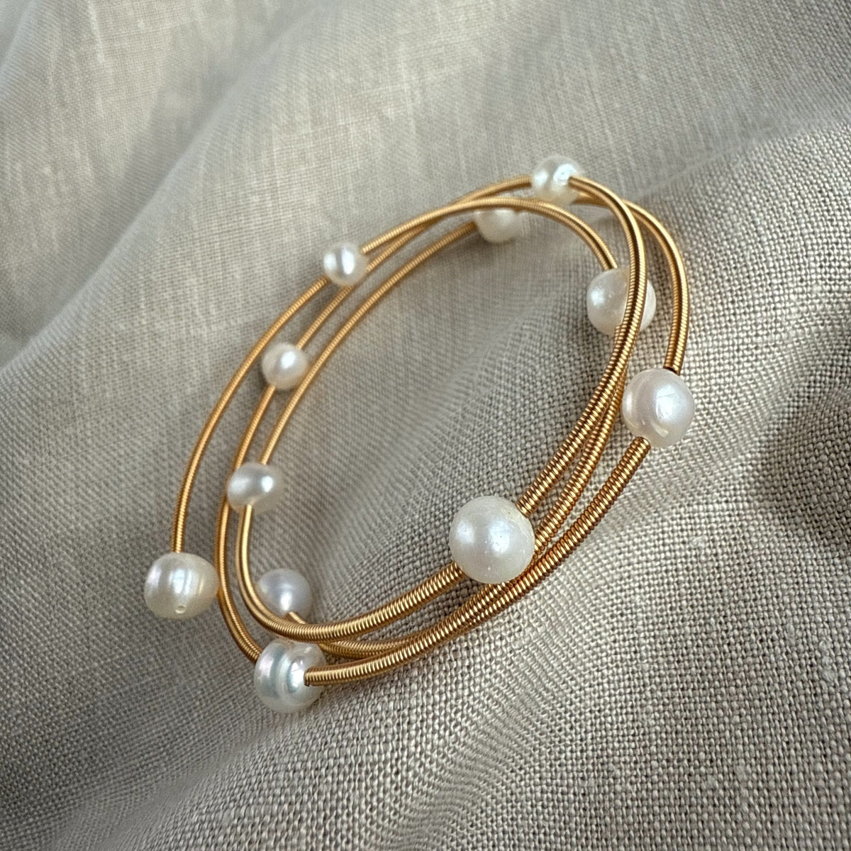 Triple Wrap Pearl Bracelet