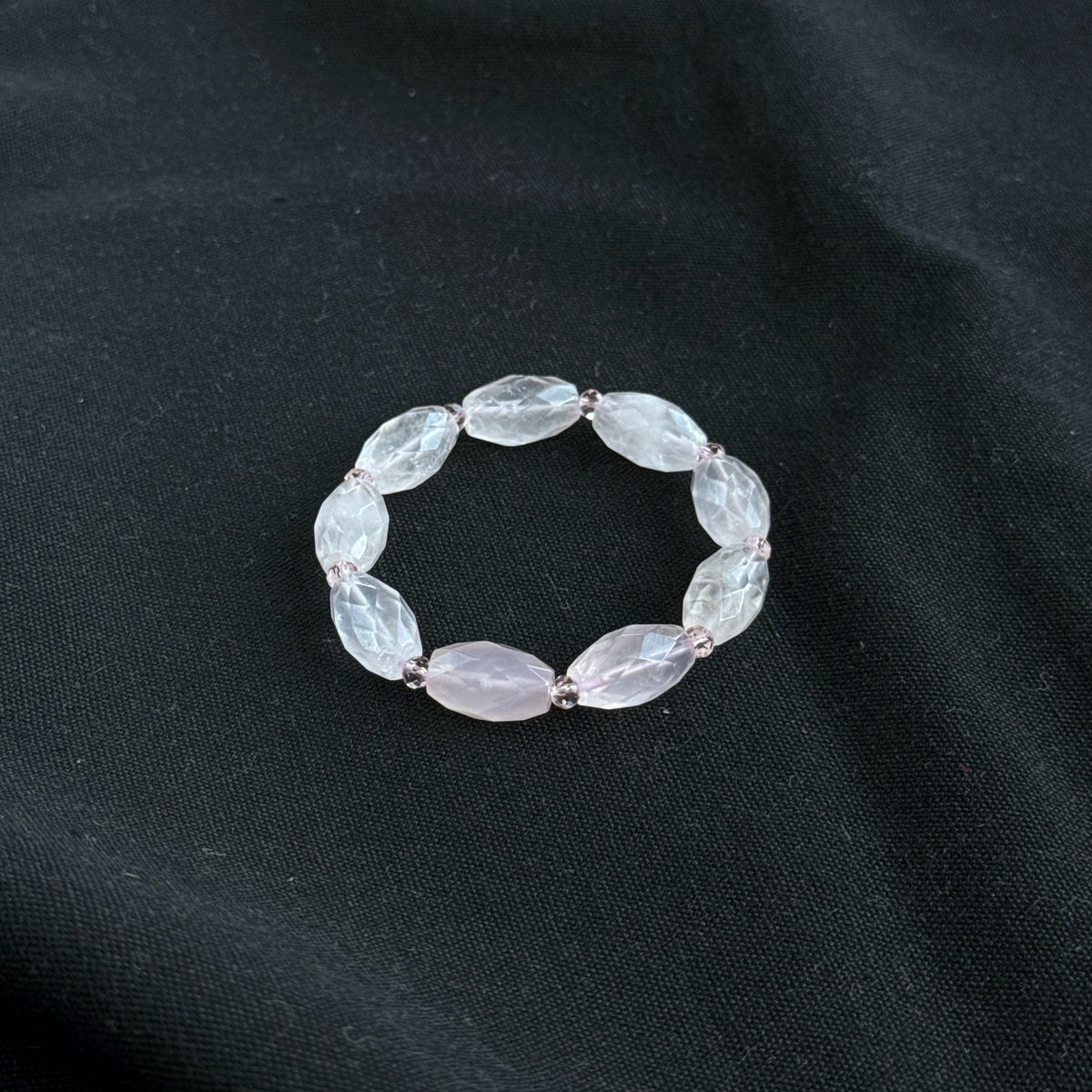 Large faced Rose Quartz bracelet