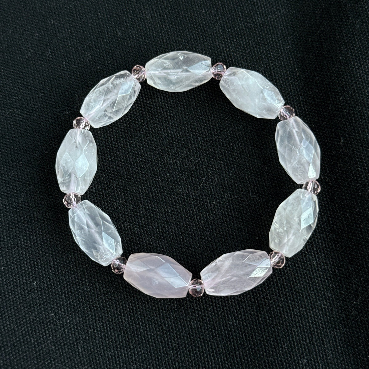 Large faced Rose Quartz bracelet