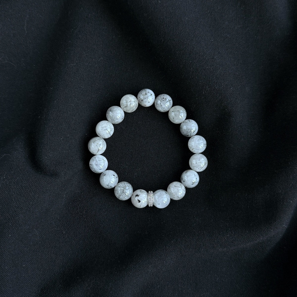 Rutilated Quartz Bracelet | Natural Gemstone & Zircon Accent