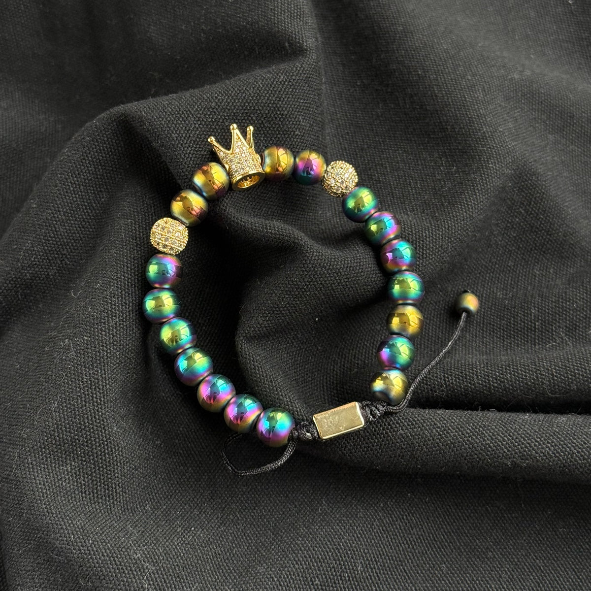 NEO CHROME | Men’s Iridescent Blue & Pink Zircon Bracelet