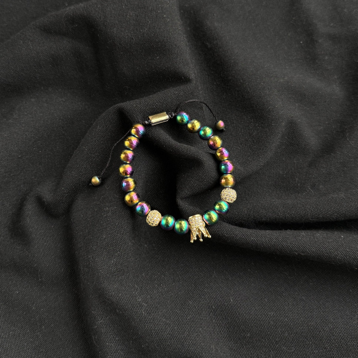 NEO CHROME | Men’s Iridescent Blue & Pink Zircon Bracelet